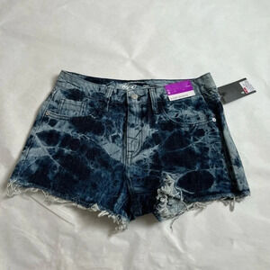 Mossimo High Rise Cut Off Blue Jean Shorts Tie Dye Size 4 NWT